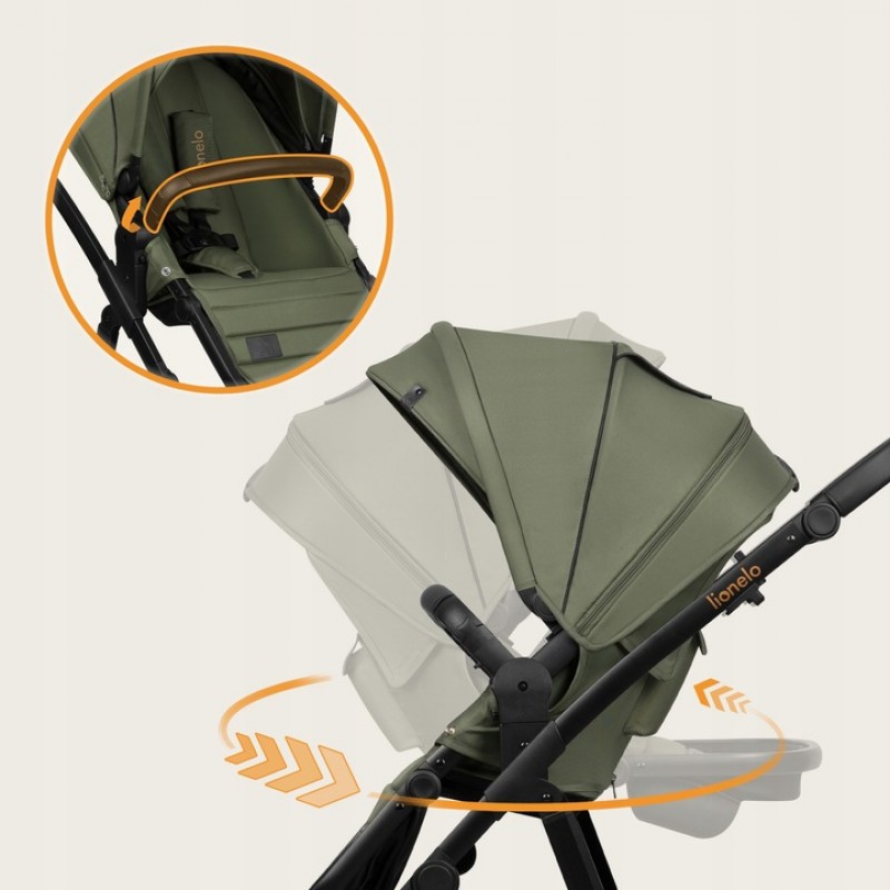 Lionelo Amber Plus Καρότσι Βρεφικό έως 22kg 3 σε 1 Green Forest