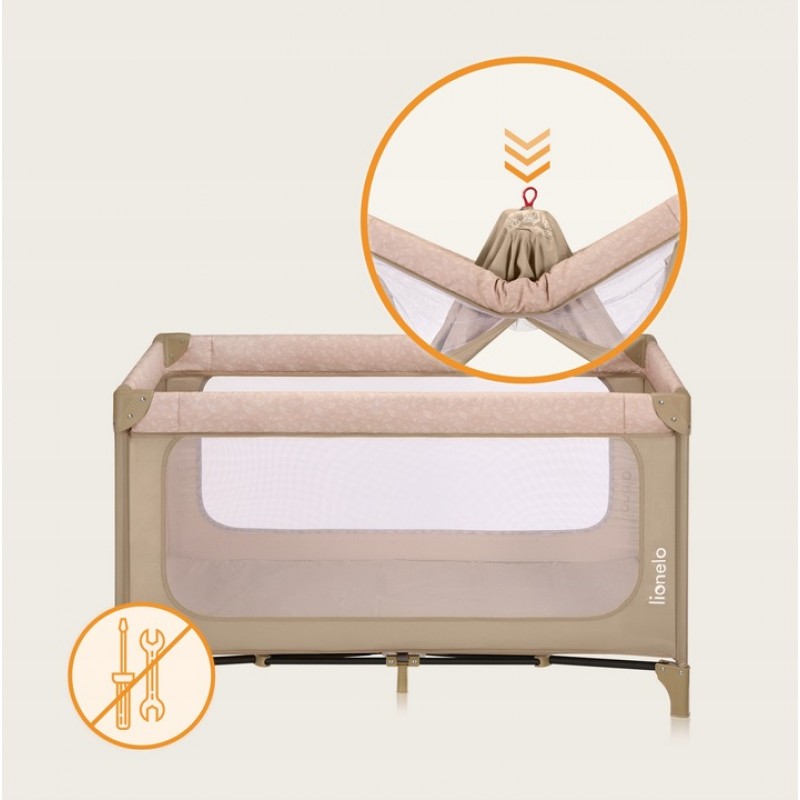Lionelo Yasmin Easy Fold Παρκοκρέβατο Beige Sand