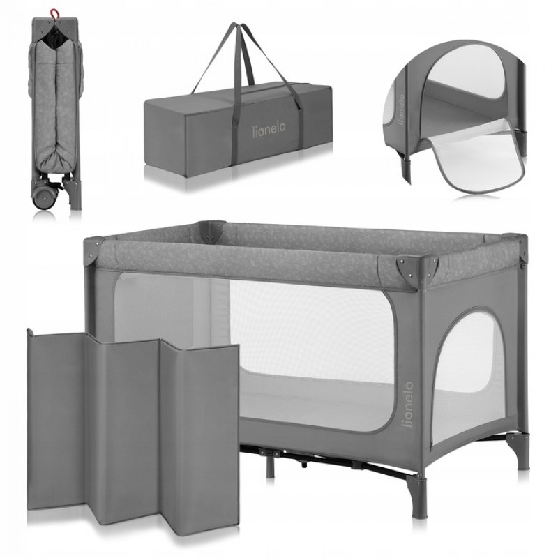 Lionelo Yasmin Easy Fold Παρκοκρέβατο Gray Stone
