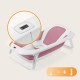 Lionelo BabyBubble πτυσσόμενο μπανάκι μωρού με γλύστρα + θερμόμετρο Bubble Pink Magnolia