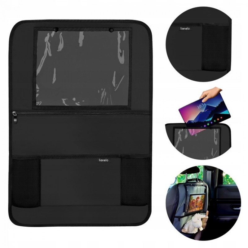Lionelo Seat Organizer Οργανωτής καθισμάτων αυτοκινήτου 5 τσέπες 60 x 42 cm Black