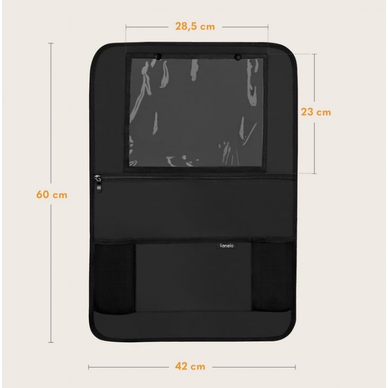 Lionelo Seat Organizer Οργανωτής καθισμάτων αυτοκινήτου 5 τσέπες 60 x 42 cm Gray