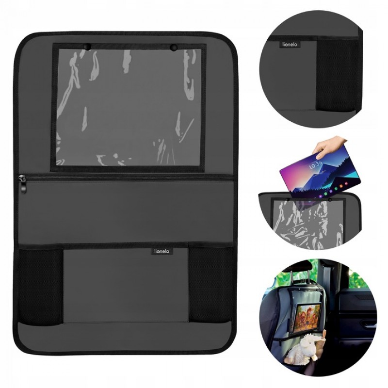 Lionelo Seat Organizer Οργανωτής καθισμάτων αυτοκινήτου 5 τσέπες 60 x 42 cm Gray