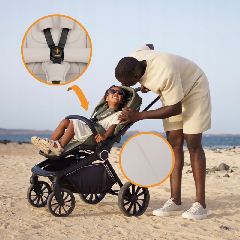 Lionelo Mika Plus Καρότσι Βρεφικό 3 σε 1 έως 22 kg Black Onyx