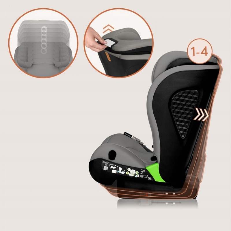 Lionelo Neal i-Size isofix Κάθισμα Αυτοκινήτου 100-150 cm Gray Concrete