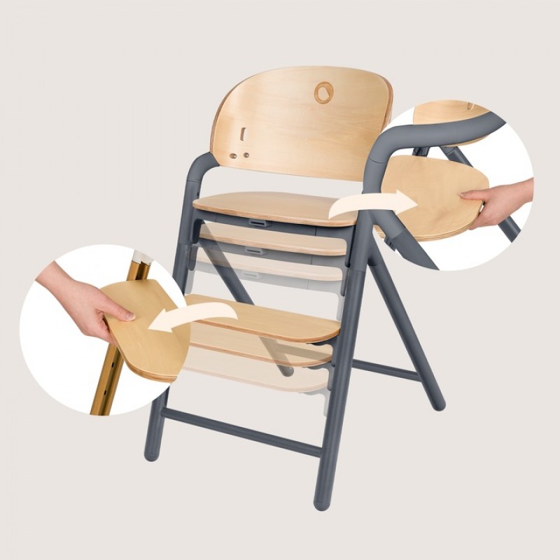 Lionelo Celia Καρεκλάκι φαγητού 3 σε 1 Gray Wood