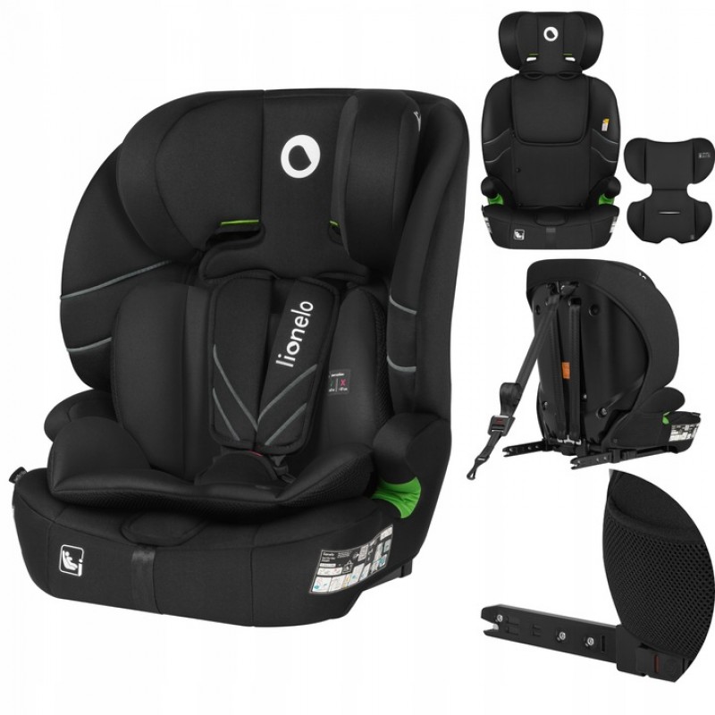 Lionelo Levi Fix i-size Κάθισμα Αυτοκινήτου 76cm-150cm Black Carbon