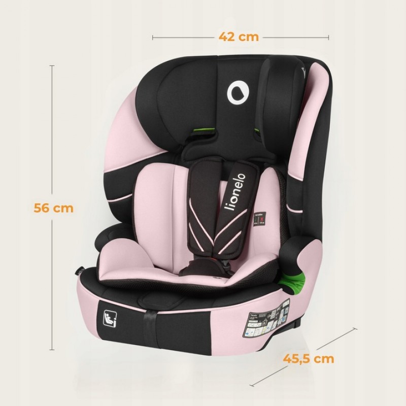 Lionelo Levi Fix i-size Κάθισμα Αυτοκινήτου 76cm-150cm Pink Baby