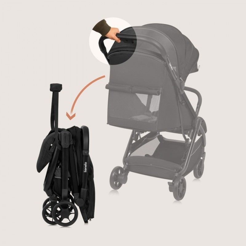 Lionelo Julie Air Καρότσι Ταξιδίου έως 22kg Black Onyx