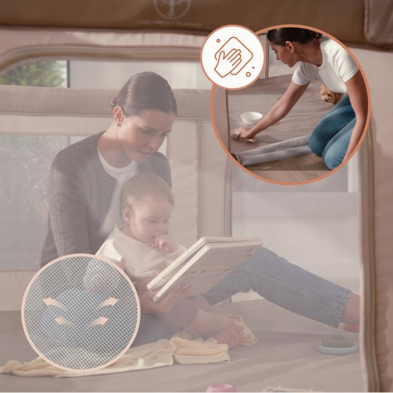 Lionelo Florence Easy Fold Πάρκο 150X180cm Beige Sand