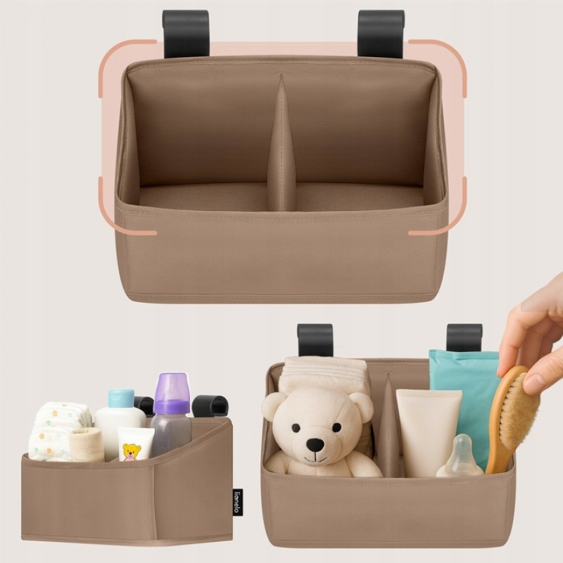 Lionelo Sidepocket Small Κρεμαστός Οργανωτής για κούνια/παρκοκρέβατο Beige