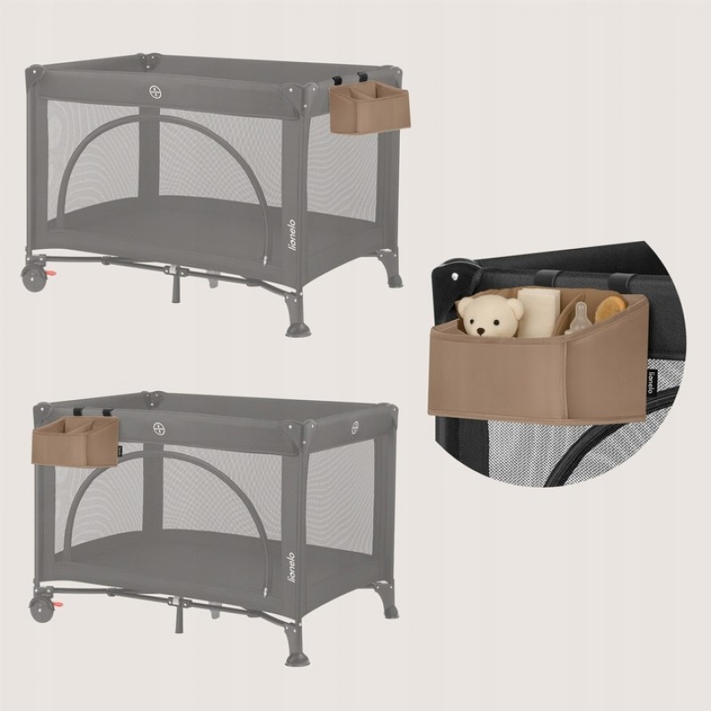 Lionelo Sidepocket Small Κρεμαστός Οργανωτής για κούνια/παρκοκρέβατο Beige