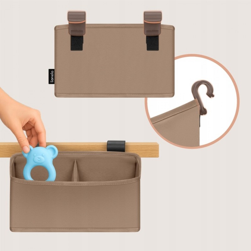 Lionelo Sidepocket Small Κρεμαστός Οργανωτής για κούνια/παρκοκρέβατο Beige