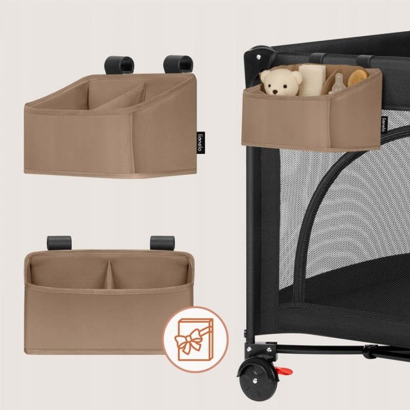 Lionelo Sidepocket Small Κρεμαστός Οργανωτής για κούνια/παρκοκρέβατο Beige
