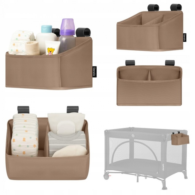 Lionelo Sidepocket Small Κρεμαστός Οργανωτής για κούνια/παρκοκρέβατο Beige