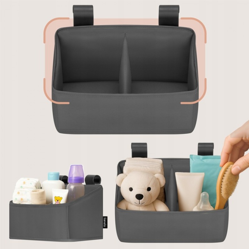 Lionelo Sidepocket Small Κρεμαστός Οργανωτής για κούνια/παρκοκρέβατο Gray