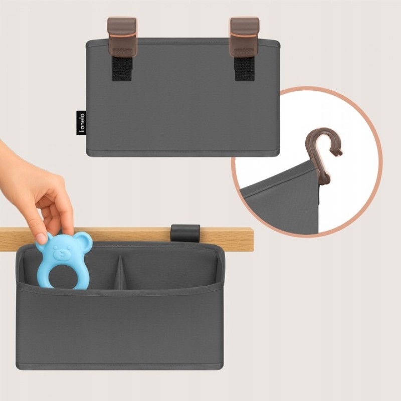 Lionelo Sidepocket Small Κρεμαστός Οργανωτής για κούνια/παρκοκρέβατο Gray