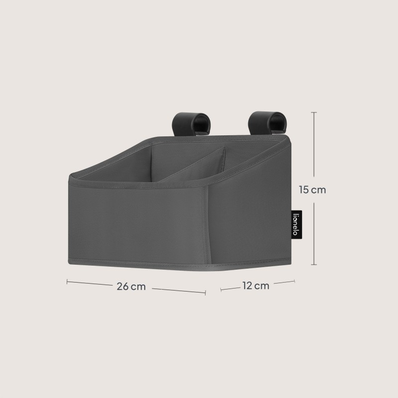 Lionelo Sidepocket Small Κρεμαστός Οργανωτής για κούνια/παρκοκρέβατο Gray