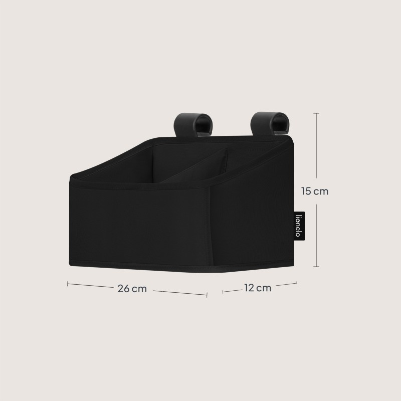 Lionelo Sidepocket Small Κρεμαστός Οργανωτής για κούνια/παρκοκρέβατο Black