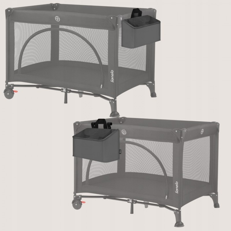 Lionelo Sidepocket Medium Κρεμαστός Οργανωτής για κούνια/παρκοκρέβατο Gray