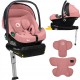 Lionelo Astrid i-Size set κάθισμα αυτοκινήτου 40-87cm & βάση isofix Pink Coral