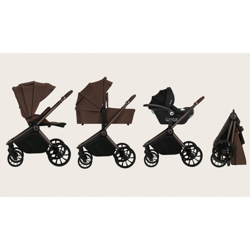 Lionelo Mika Plus Καρότσι Βρεφικό 3 σε 1 έως 22 kg Mocha Mousse