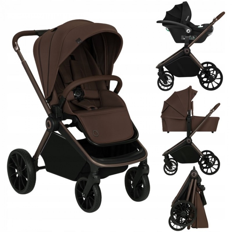 Lionelo Mika Plus Καρότσι Βρεφικό 3 σε 1 έως 22 kg Mocha Mousse