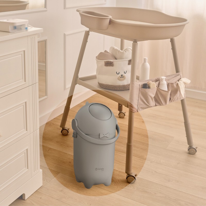 Lionelo Purebin Κάδος για Πάνες Αεροστεγής & Άοσμος Gray