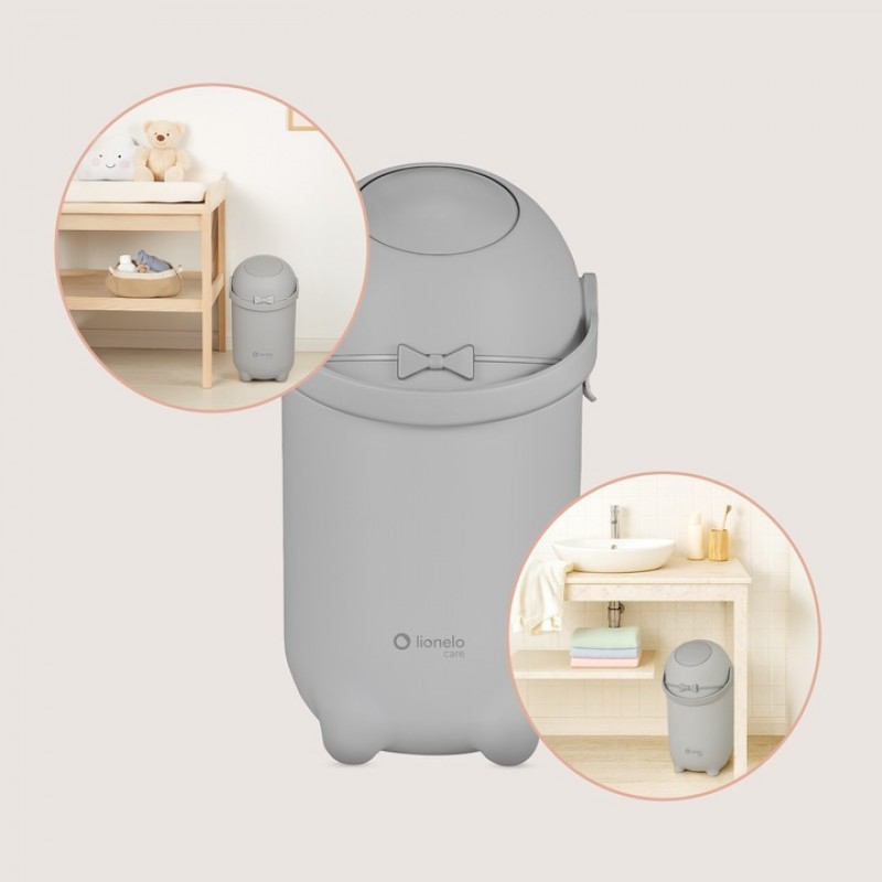 Lionelo Purebin Κάδος για Πάνες Αεροστεγής & Άοσμος Gray