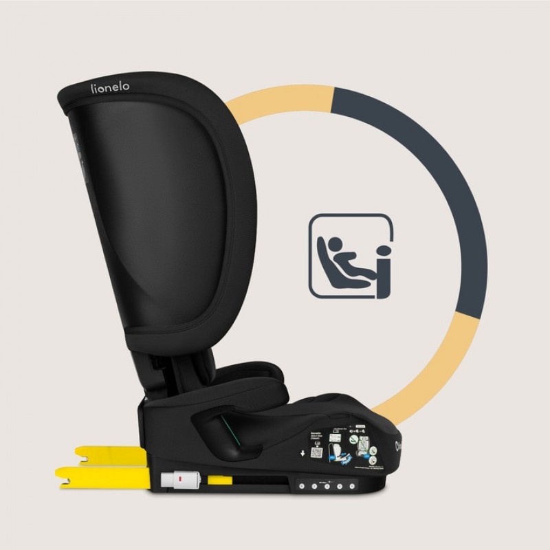 Lionelo Orin i-Size isofix Κάθισμα Αυτοκινήτου 100-150 cm Black Carbon