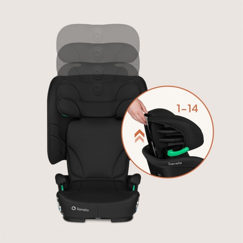 Lionelo Orin i-Size isofix Κάθισμα Αυτοκινήτου 100-150 cm Black Carbon