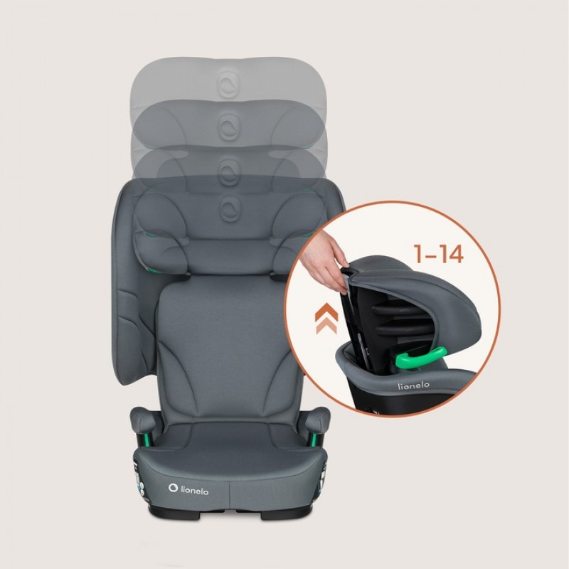 Lionelo Orin i-Size isofix Κάθισμα Αυτοκινήτου 100-150 cm Gray Graphite