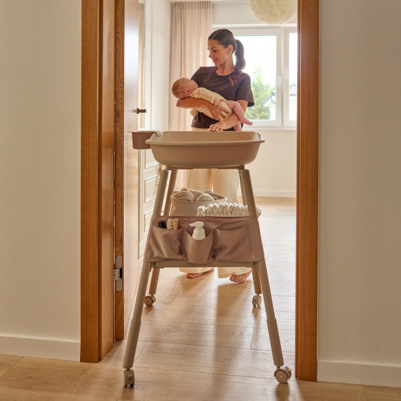 Lionelo Rosie Φορητή Αλλαξιέρα με Ρόδες & Ρυθμιζόμενο Ύψος Beige Sand