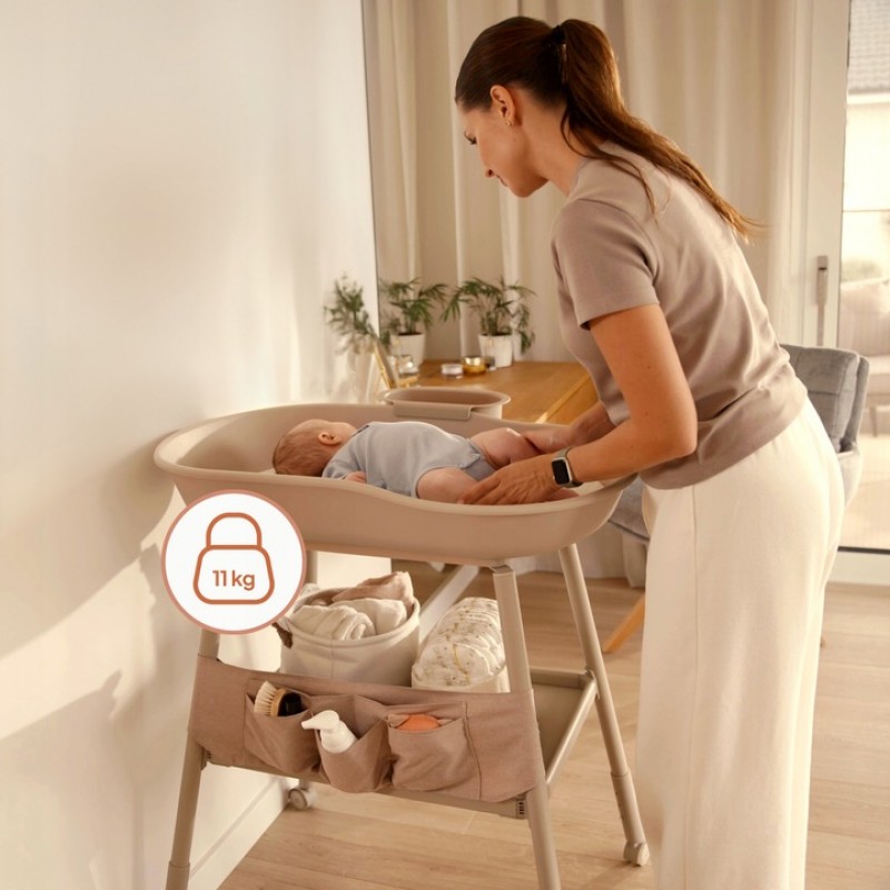 Lionelo Rosie Φορητή Αλλαξιέρα με Ρόδες & Ρυθμιζόμενο Ύψος Beige Sand