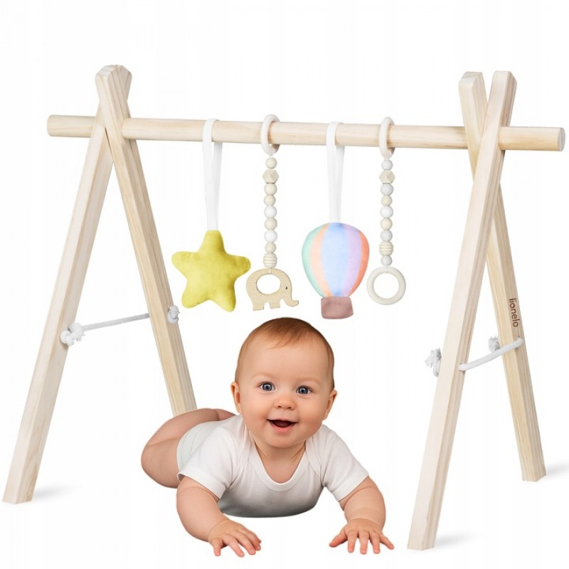 Lionelo Anis Set Ξύλινο Γυμναστήριο με Χαλάκι & Παιχνίδια