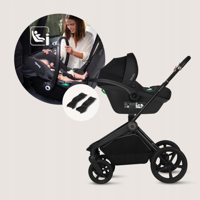 Lionelo Freya Καρότσι Βρεφικό 3 σε 1 έως 22kg με αναδιπλούμενο Πορτ-Μπεμπέ Beige Sand