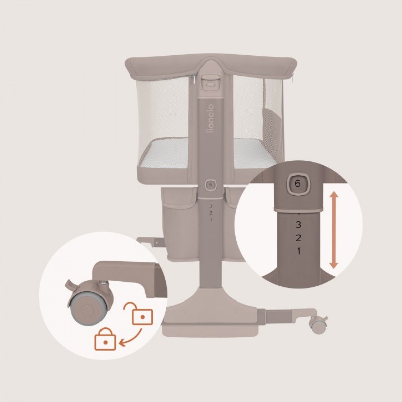 Lionelo Jodie Λίκνο Συγκοίμησης Beige Taupe