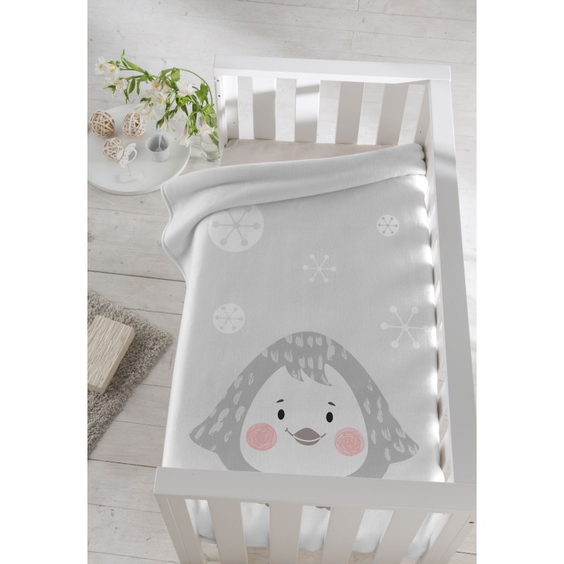 Piel Sa Lttle Penguin 110X140 Κουβέρτα Κούνιας Grey Piel Sa Lttle Penguin 110X140 Κουβέρτα Κούνιας Grey