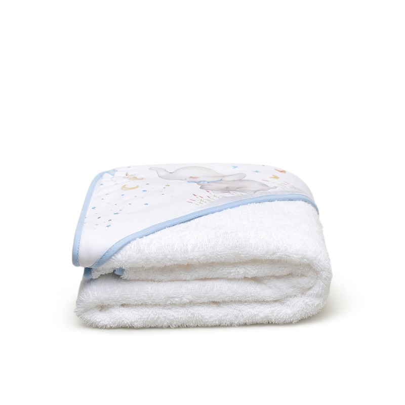 INTERBABY SET ΜΠΟΥΡΝΟΥΖΙ ΚΑΠΑ 100Χ100 &, ΒΕΛΟΥΔΙΝΟ ΠΑΝΑΚΙ ΠΑΡΗΓΟΡΙΑΣ WHITE/BLUE SET33-11