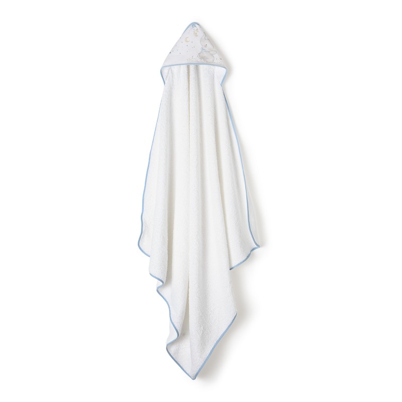 INTERBABY SET ΜΠΟΥΡΝΟΥΖΙ ΚΑΠΑ 100Χ100 &, ΒΕΛΟΥΔΙΝΟ ΠΑΝΑΚΙ ΠΑΡΗΓΟΡΙΑΣ WHITE/BLUE SET33-11