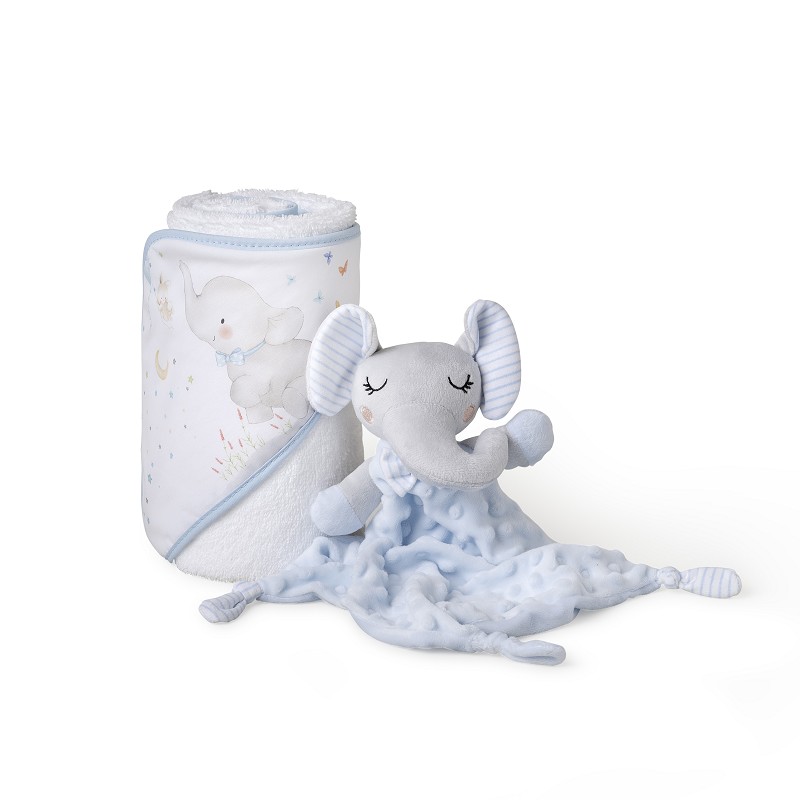 INTERBABY SET ΜΠΟΥΡΝΟΥΖΙ ΚΑΠΑ 100Χ100 &, ΒΕΛΟΥΔΙΝΟ ΠΑΝΑΚΙ ΠΑΡΗΓΟΡΙΑΣ WHITE/BLUE SET33-11