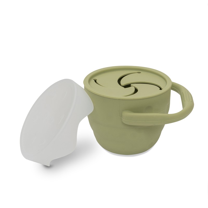 INTERBABY ΠΟΤΗΡΑΚΙ ΣΙΛΙΚΟΝΗΣ ΓΙΑ ΣΝΑΚ ΜΕ ΚΑΠΑΚΙ OLIVE GREEN SI006-74