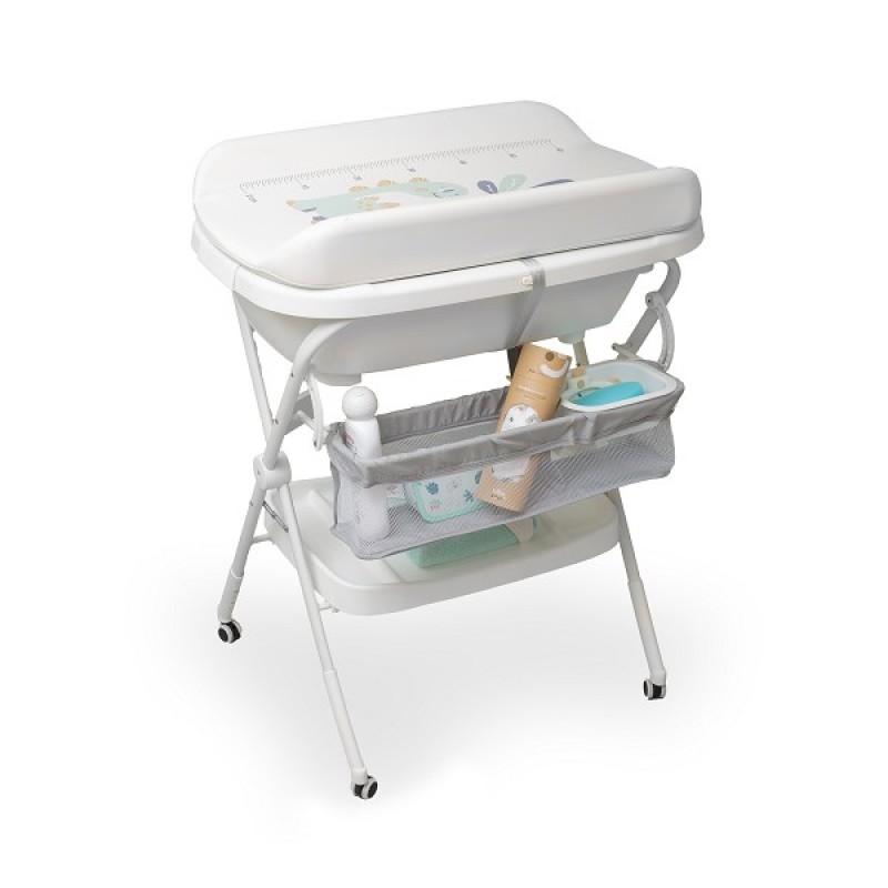 Interbaby Μπανιέρα-Αλλαξιέρα Με Γλύστρα Dino White