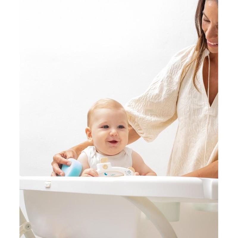Interbaby Μπανιέρα-Αλλαξιέρα Με Γλύστρα Estrellas White/Gray