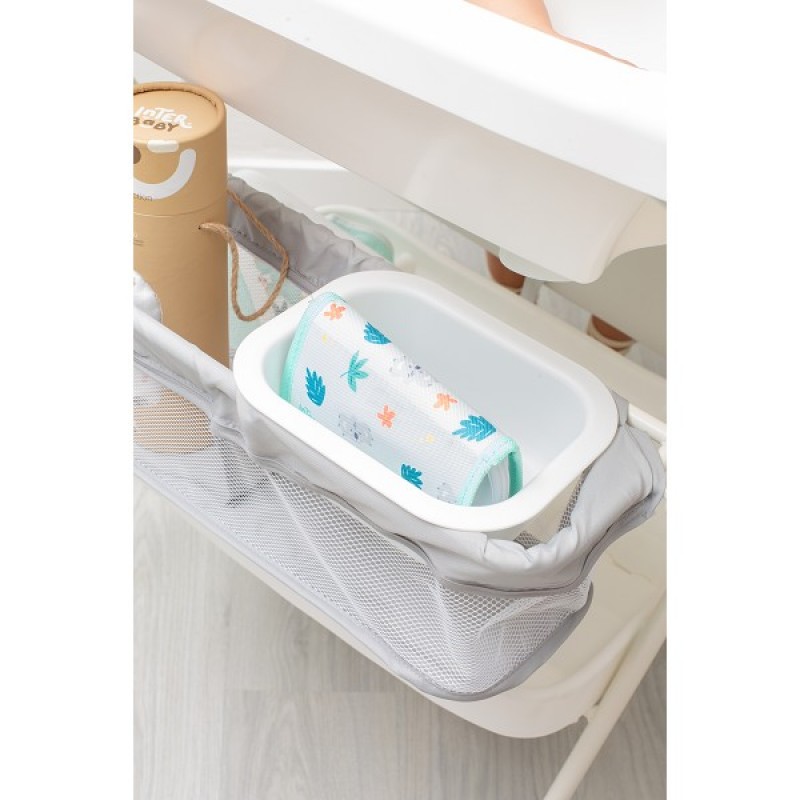 Interbaby Μπανιέρα-Αλλαξιέρα Με Γλύστρα Estrellas White/Gray