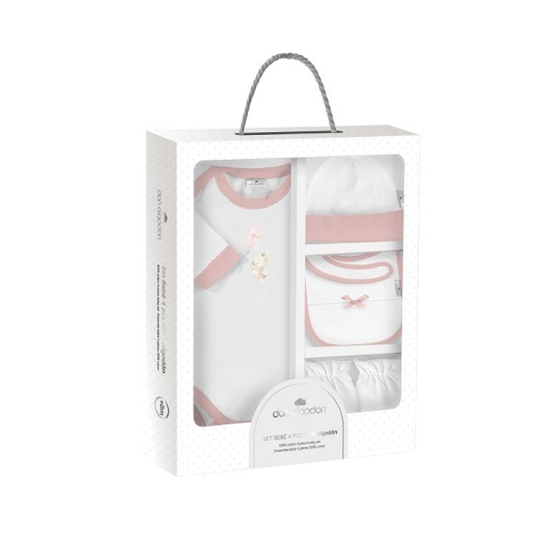 Don Algodon Bunny Σετ Δώρου 5 τμχ Για 0-6 Μηνών Pink