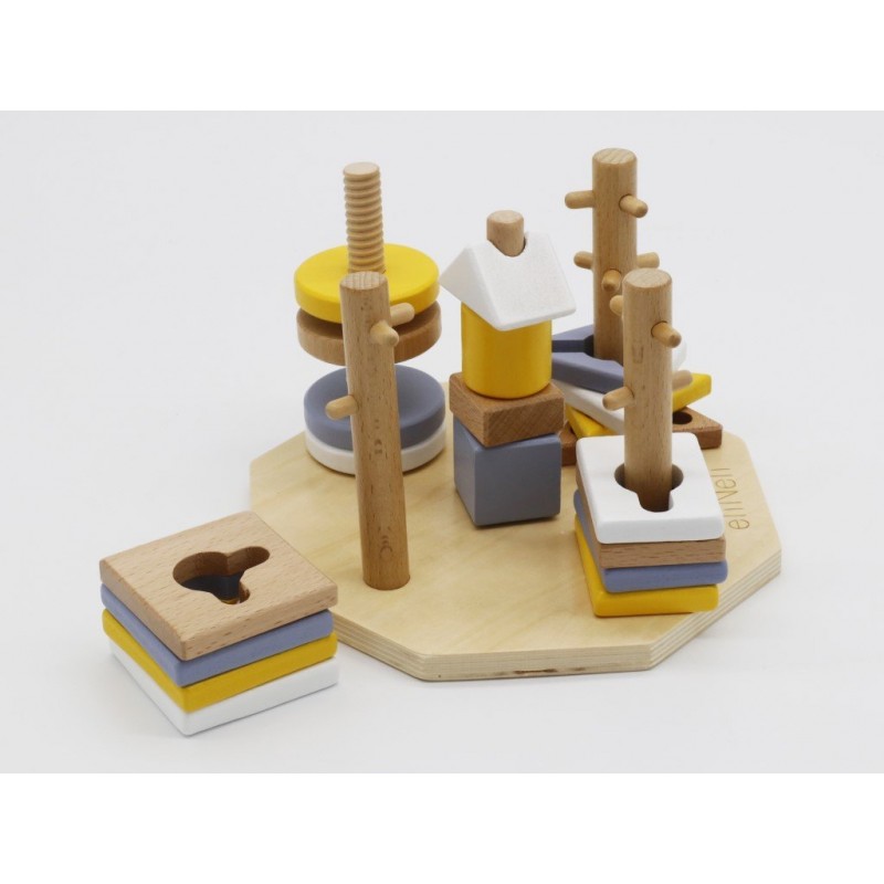 Eli Neli Montessori Plug-In-Shapes Εκπαιδευτικό Παζλ Σχημάτων