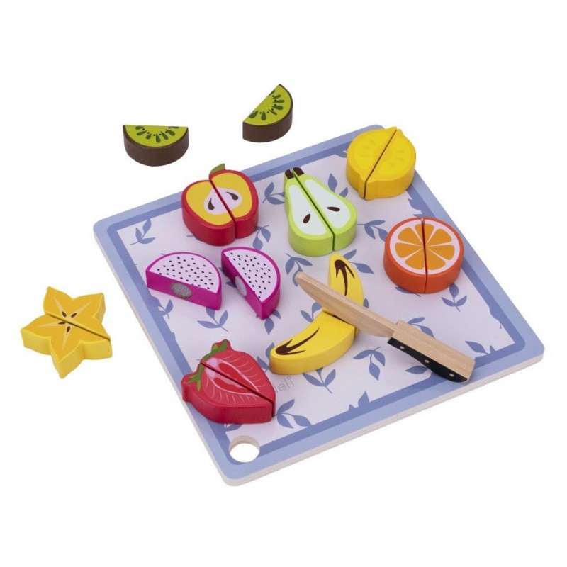 EliNeli Fruits Montessori Ξύλινος Δίσκος Κοπής Φρούτων