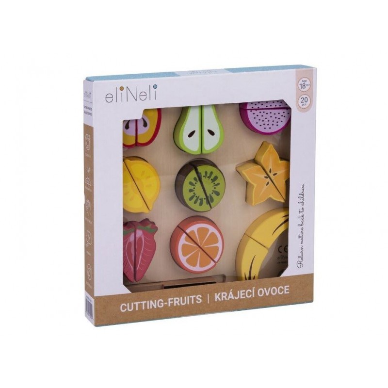 EliNeli Fruits Montessori Ξύλινος Δίσκος Κοπής Φρούτων