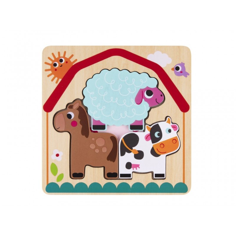Eli Neli Montessori Farm Multilayer Puzzle Παζλ Πολλαπλών Στρώσεων